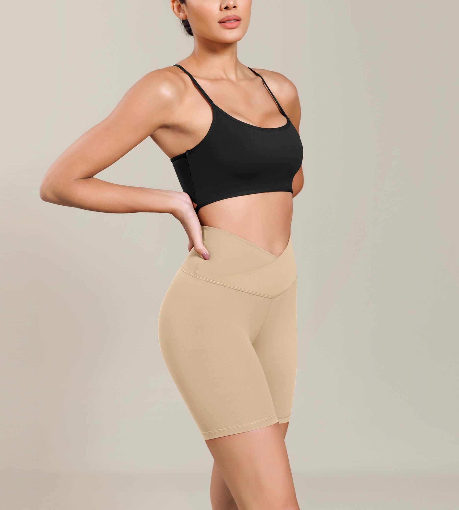 Cloud Feeling 6 Cross Waist Yoga Lounge Shorts - ododos