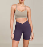 Cloud Feeling 6" Cross Waist Yoga Lounge Shorts - ododos