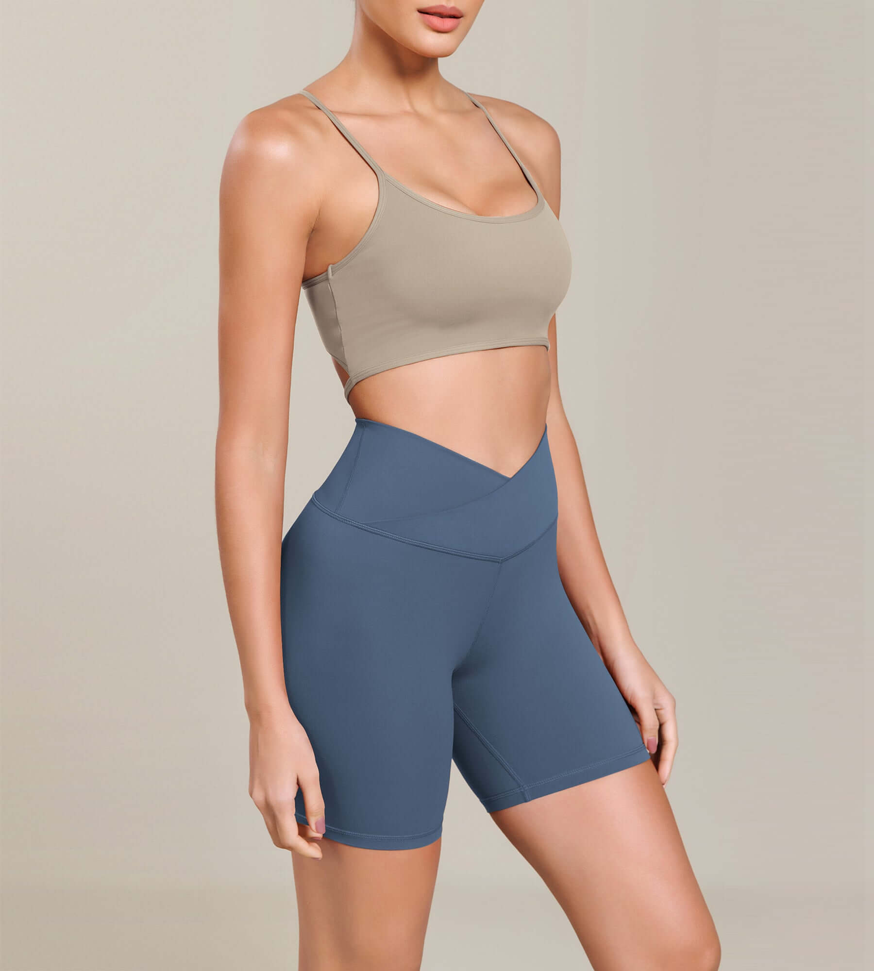 Cloud Feeling 6 Cross Waist Yoga Lounge Shorts - ododos
