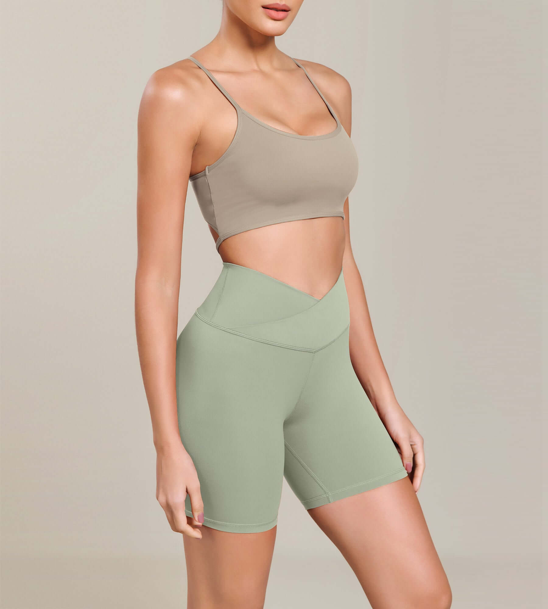 Cloud Feeling 6 Cross Waist Yoga Lounge Shorts - ododos