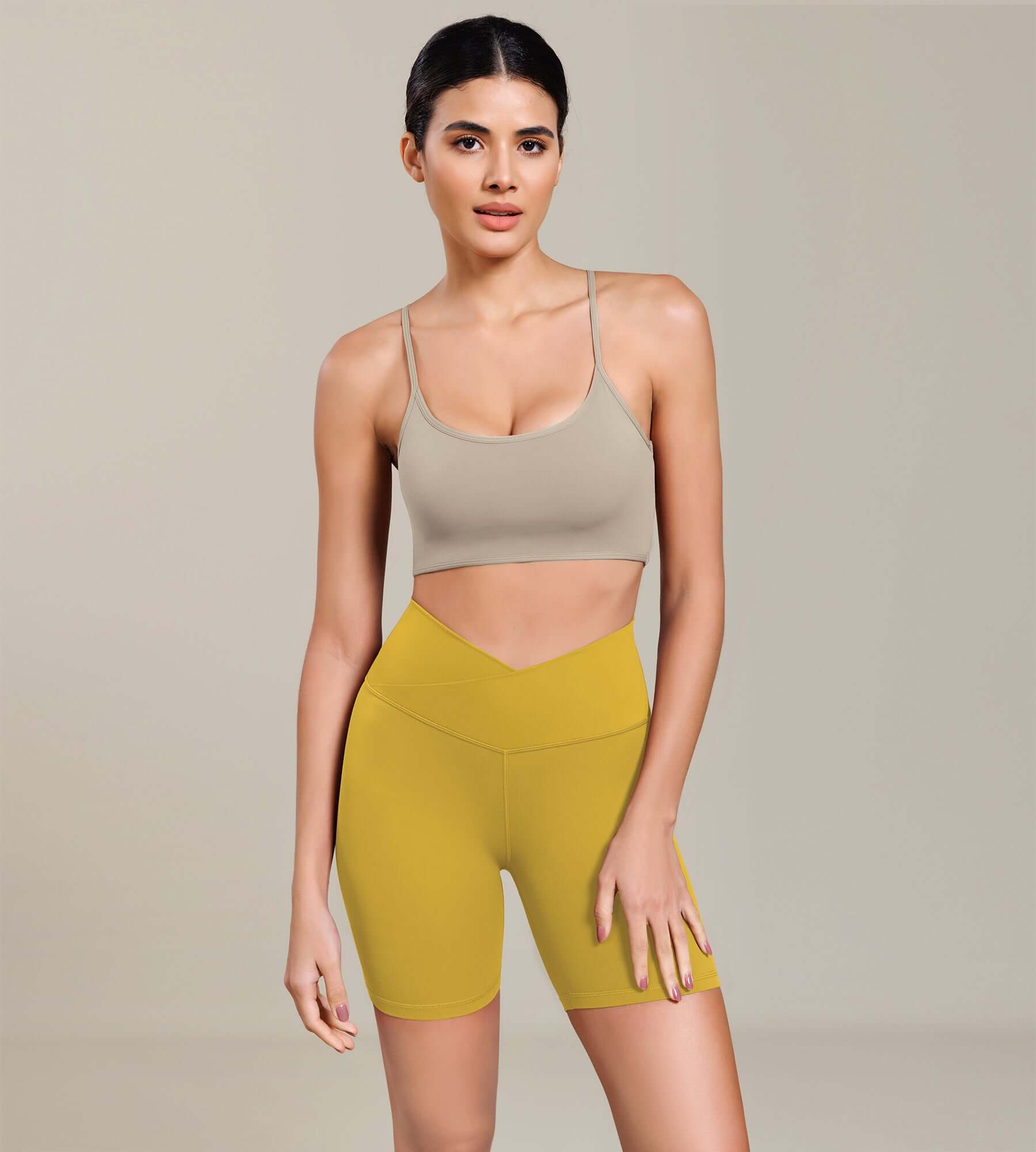 Cloud Feeling 6 Cross Waist Yoga Lounge Shorts Mango Mint - ododos