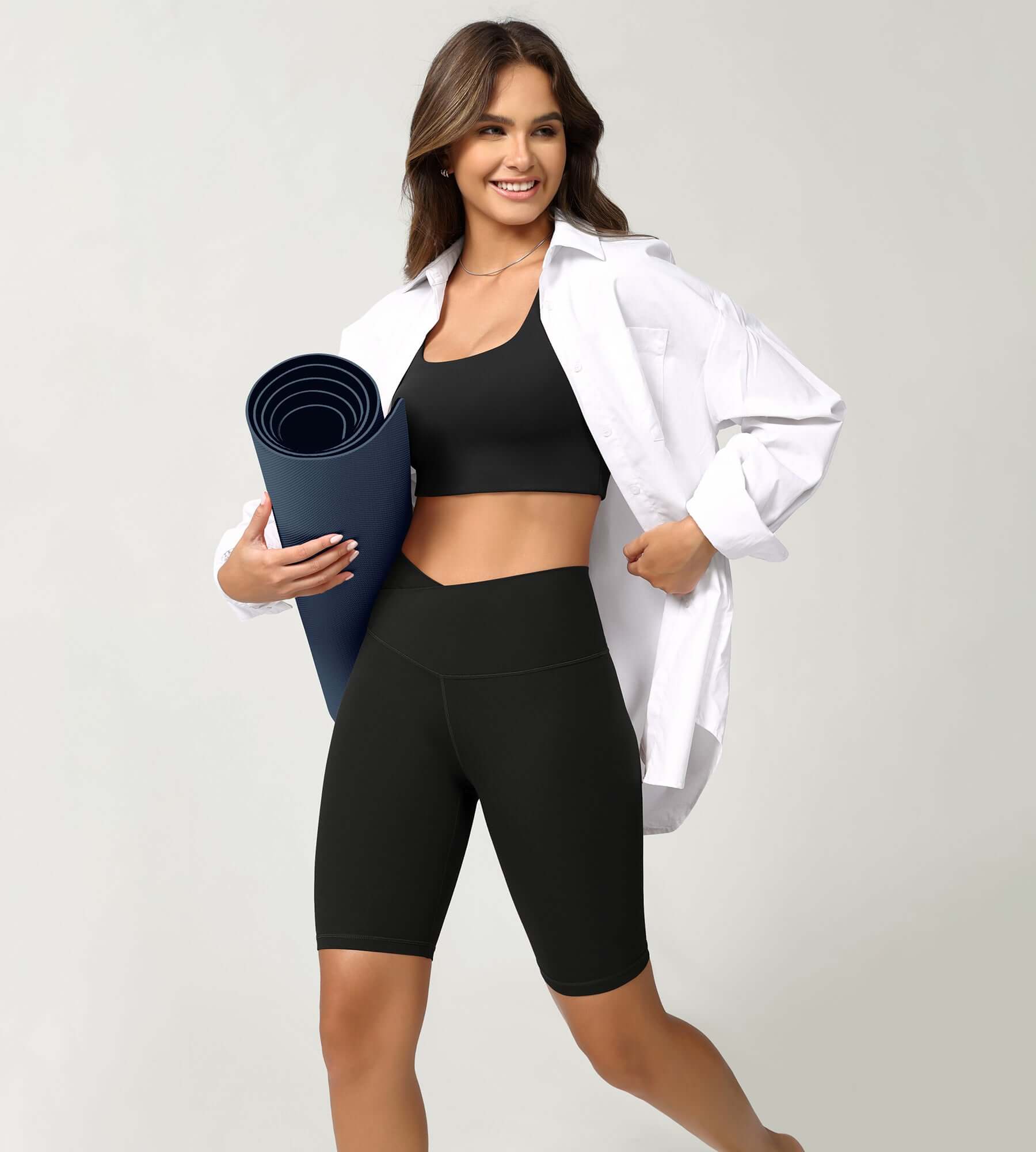 Cloud Feeling 8 Crossover Yoga Shorts - ododos