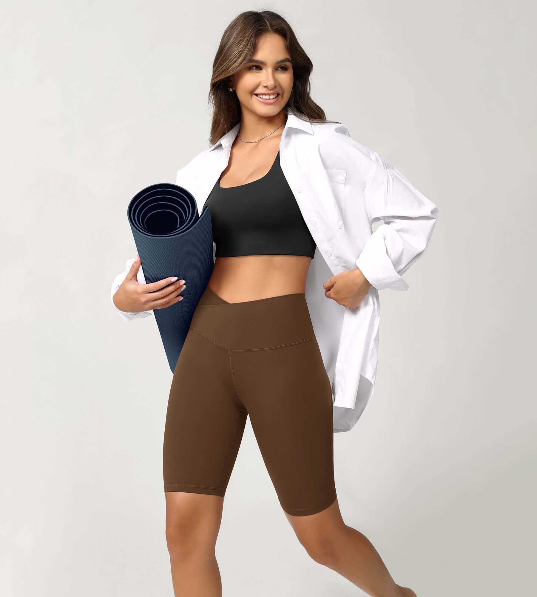 Cloud Feeling 8 Crossover Yoga Shorts - ododos