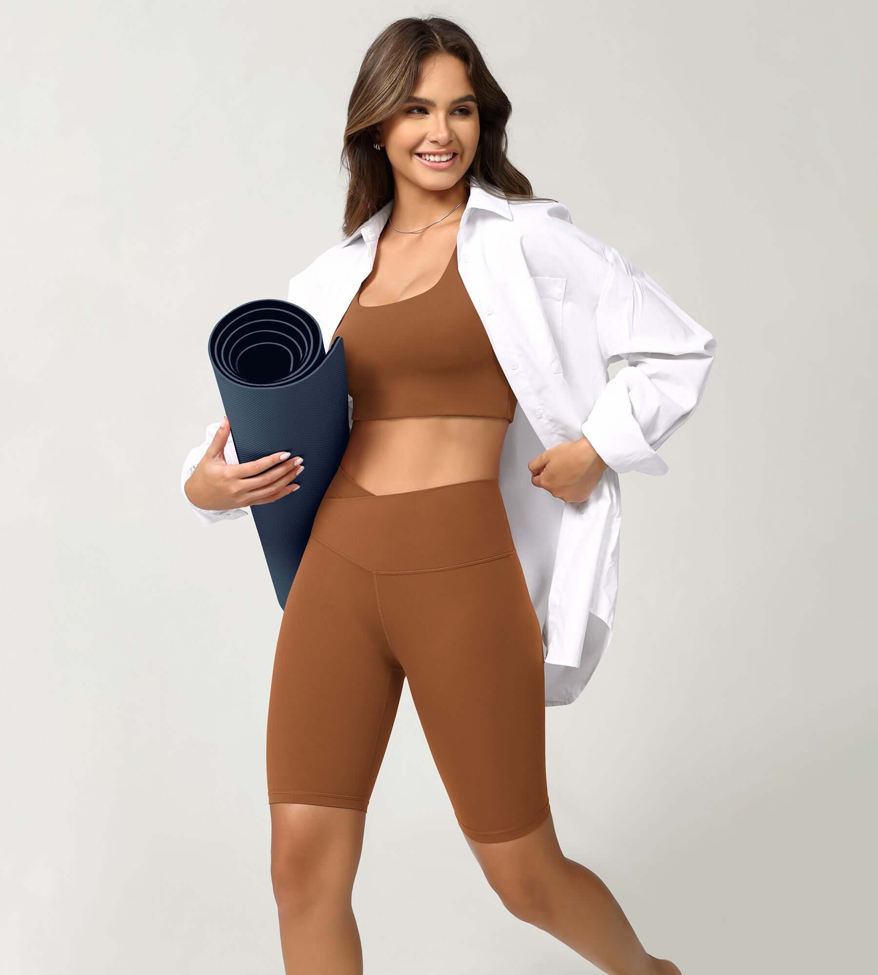 Cloud Feeling 8 Crossover Yoga Shorts - ododos