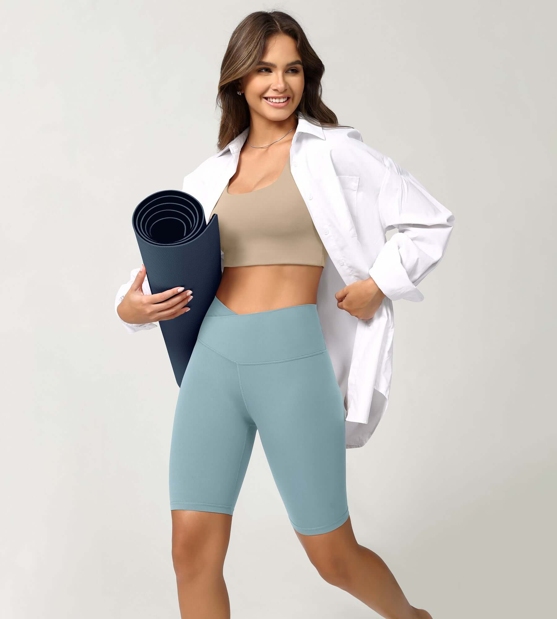 Cloud Feeling 8 Crossover Yoga Shorts - ododos