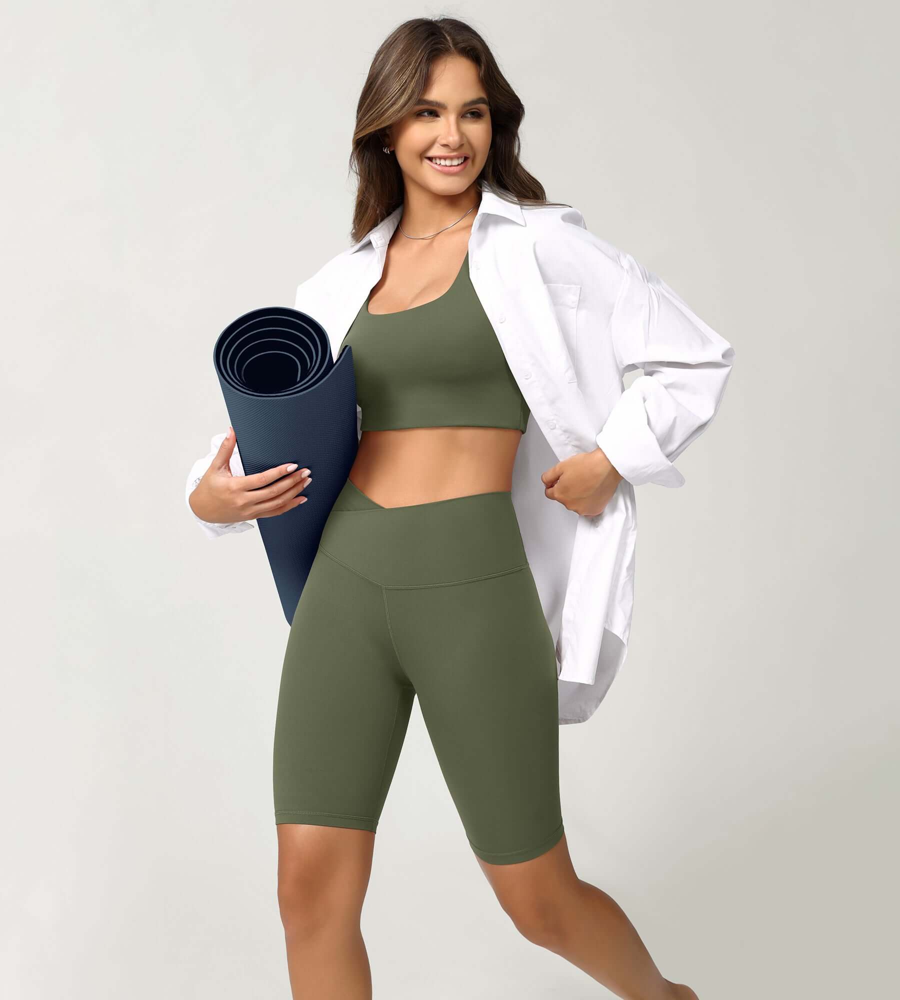 Cloud Feeling 8 Crossover Yoga Shorts - ododos