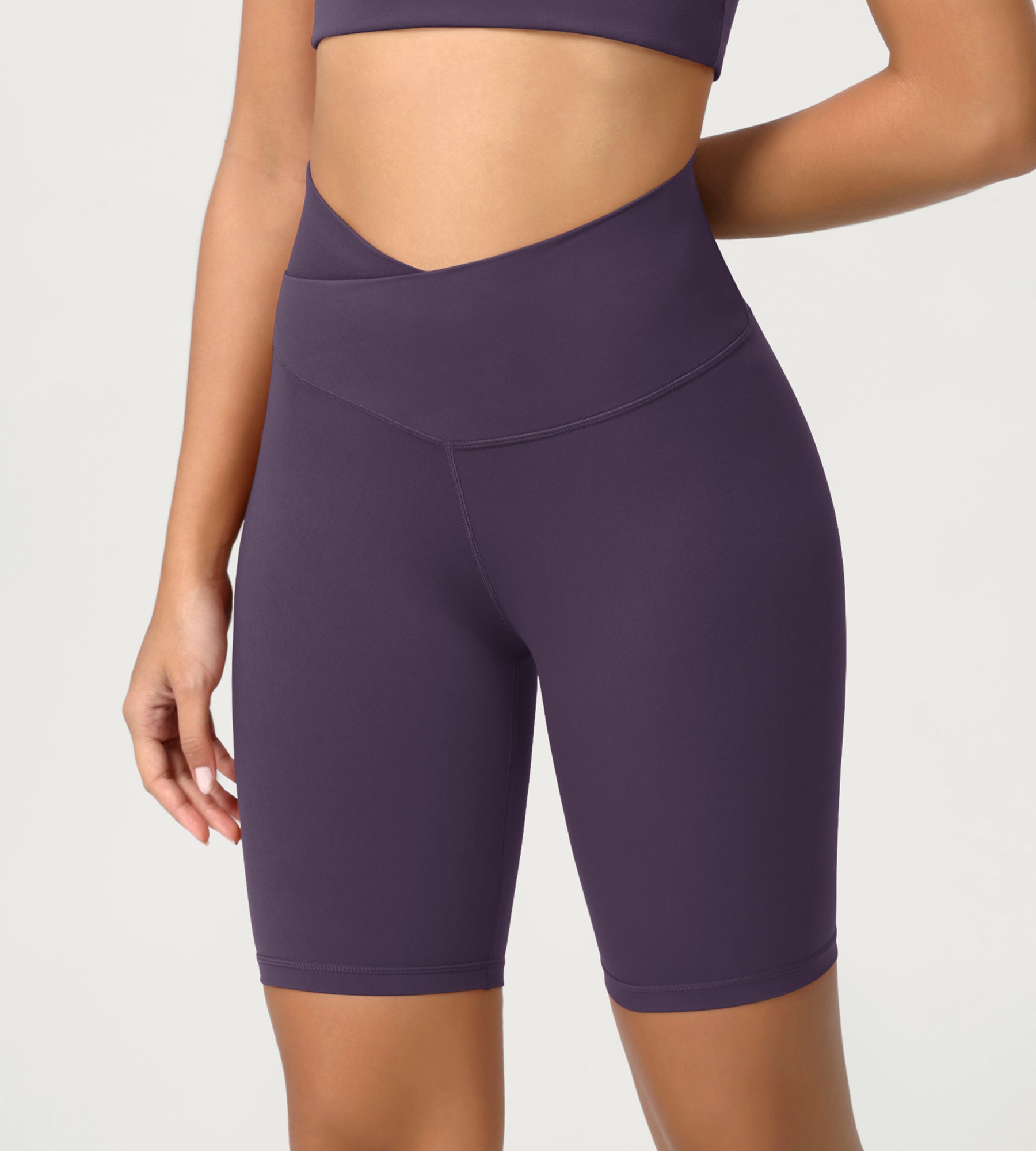 Cloud Feeling 8" Crossover Yoga Shorts - ododos