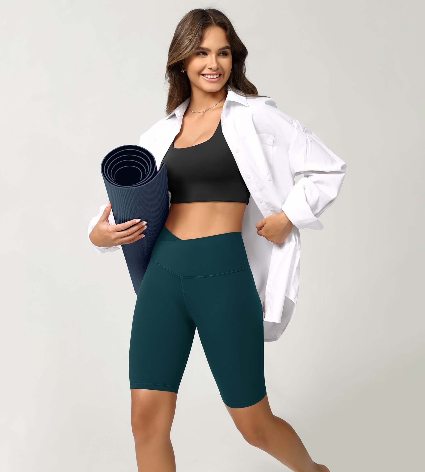 Cloud Feeling 8 Crossover Yoga Shorts - ododos