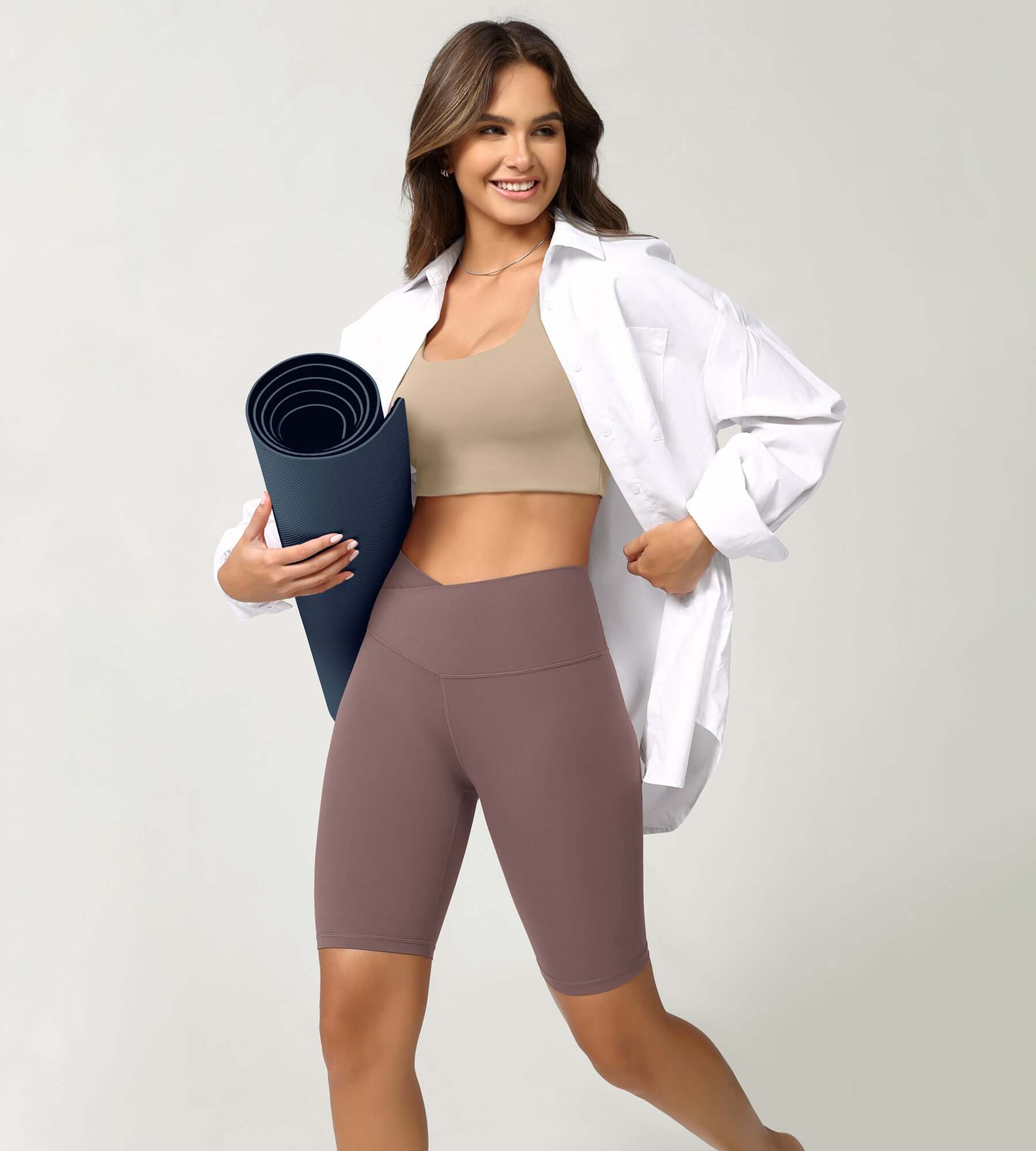 Cloud Feeling 8 Crossover Yoga Shorts - ododos