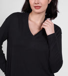 Modal Long Sleeve V-Neck T-shirt - ododos