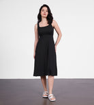 Wide-strap Tank Midi Dress - ododos