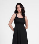 Wide-strap Tank Midi Dress - ododos