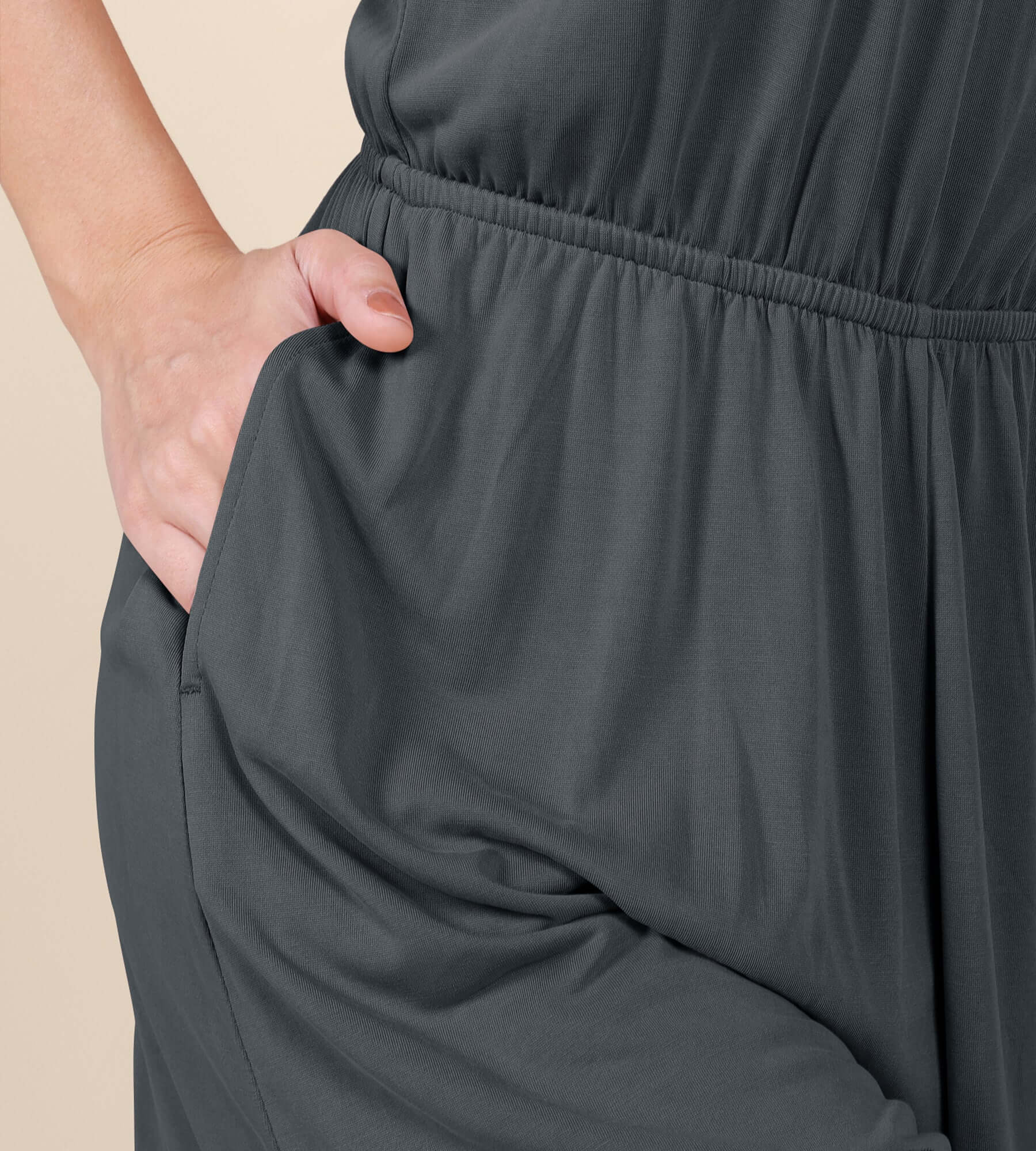 Modal Soft Elastic Waist Sleeveless Romper - ododos