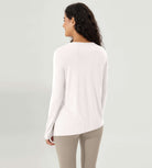 Split Hem Long Sleeve Athletic Gym Workout Tee - ododos