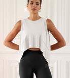 Modal Soft Sleeveless Cropped Yoga Tank(Crop) White-washed - ododos