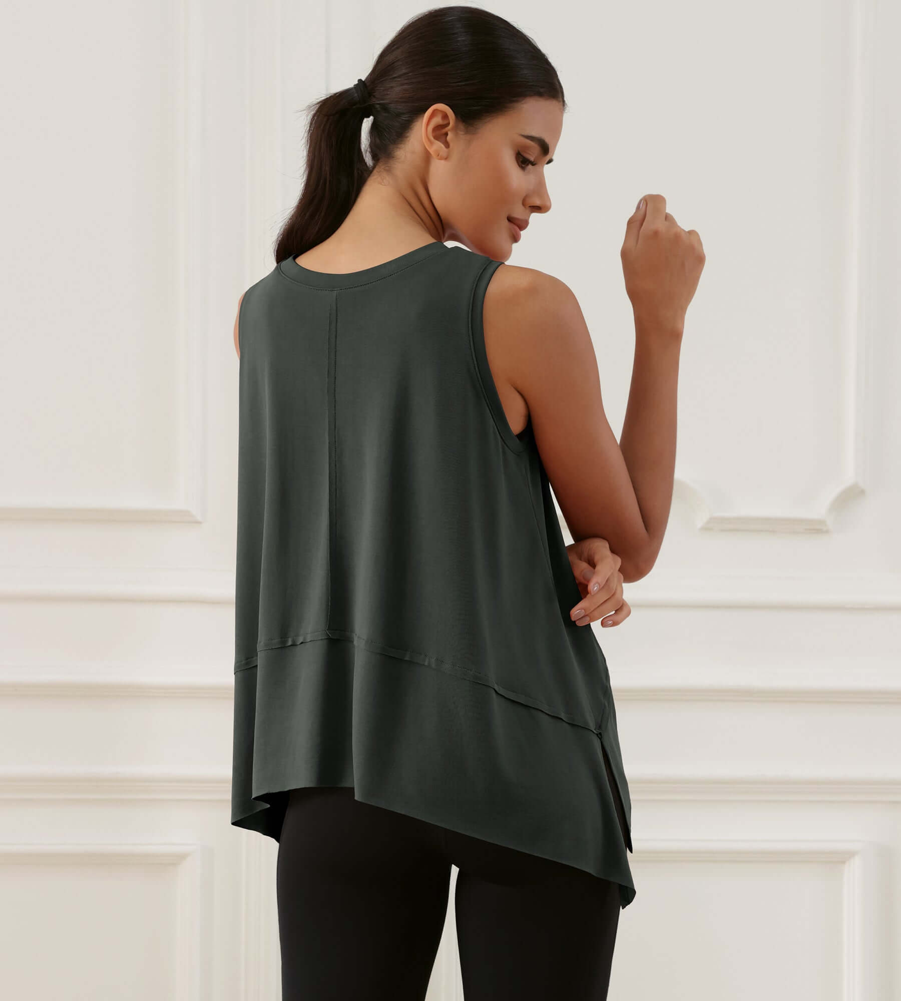 Modal Soft Sleeveless Cropped Yoga Tank (Long) - ododos