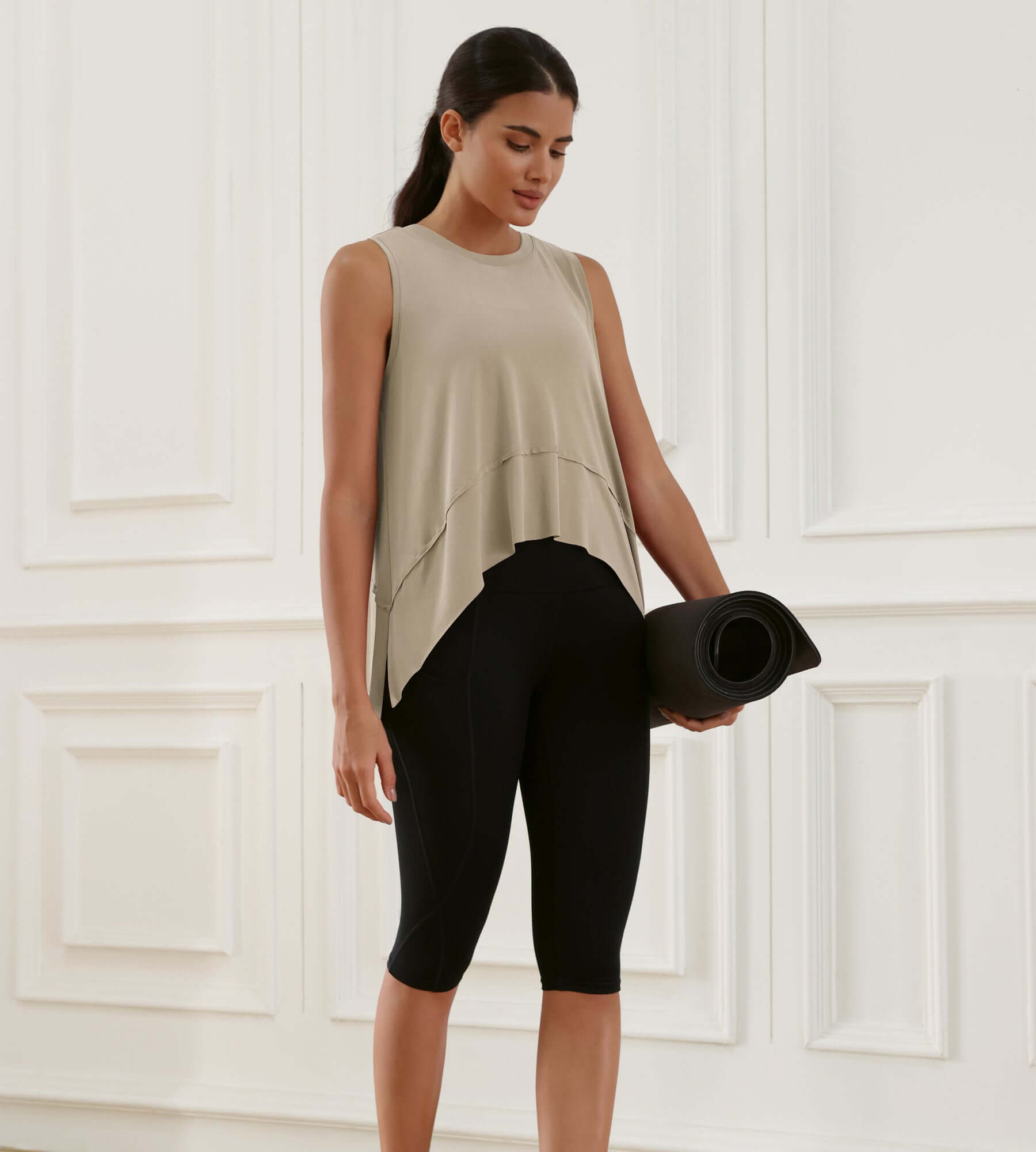 Modal Soft Sleeveless Cropped Yoga Tank (Long) - ododos