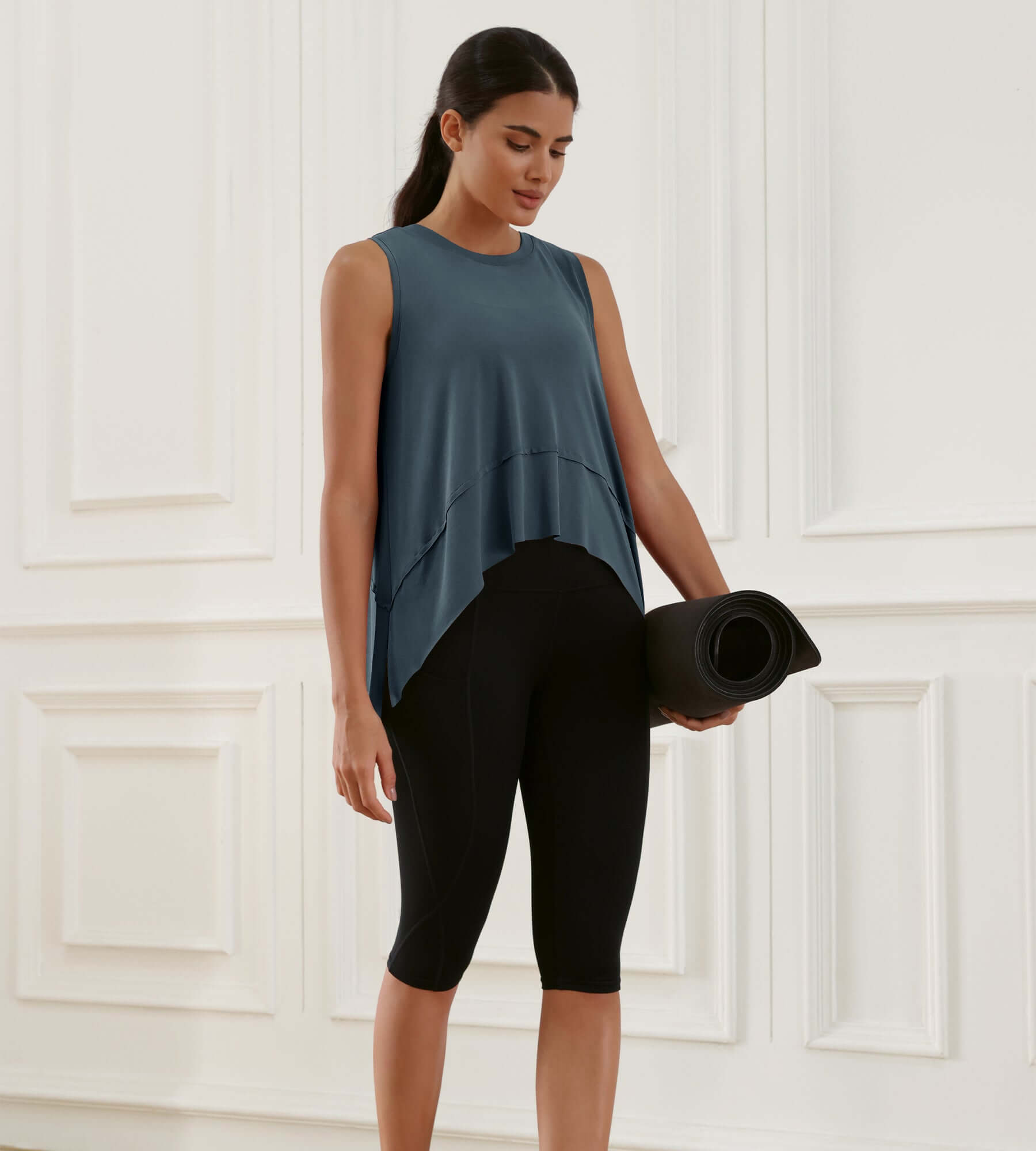 Modal Soft Sleeveless Cropped Yoga Tank (Long) - ododos