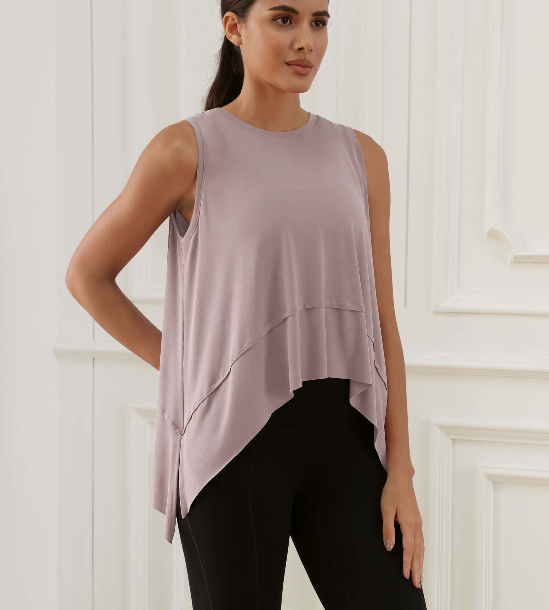 Modal Soft Sleeveless Cropped Yoga Tank (Long) - ododos