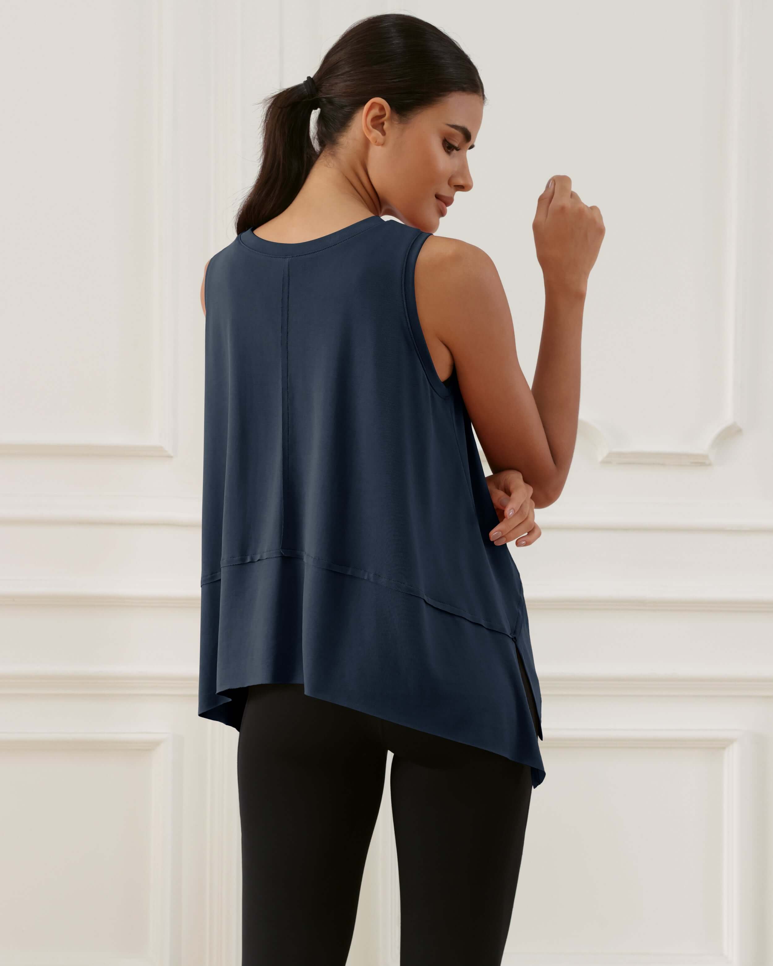 Modal Soft Sleeveless Cropped Yoga Tank (Long) - ododos