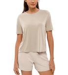 Modal Soft Crew Neck Short Sleeve Shirts - ododos