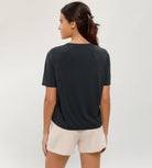 Modal Soft Crew Neck Short Sleeve Shirts - ododos