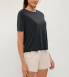 Modal Soft Crew Neck Short Sleeve Shirts - ododos