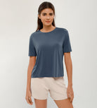 Modal Soft Crew Neck Short Sleeve Shirts - ododos