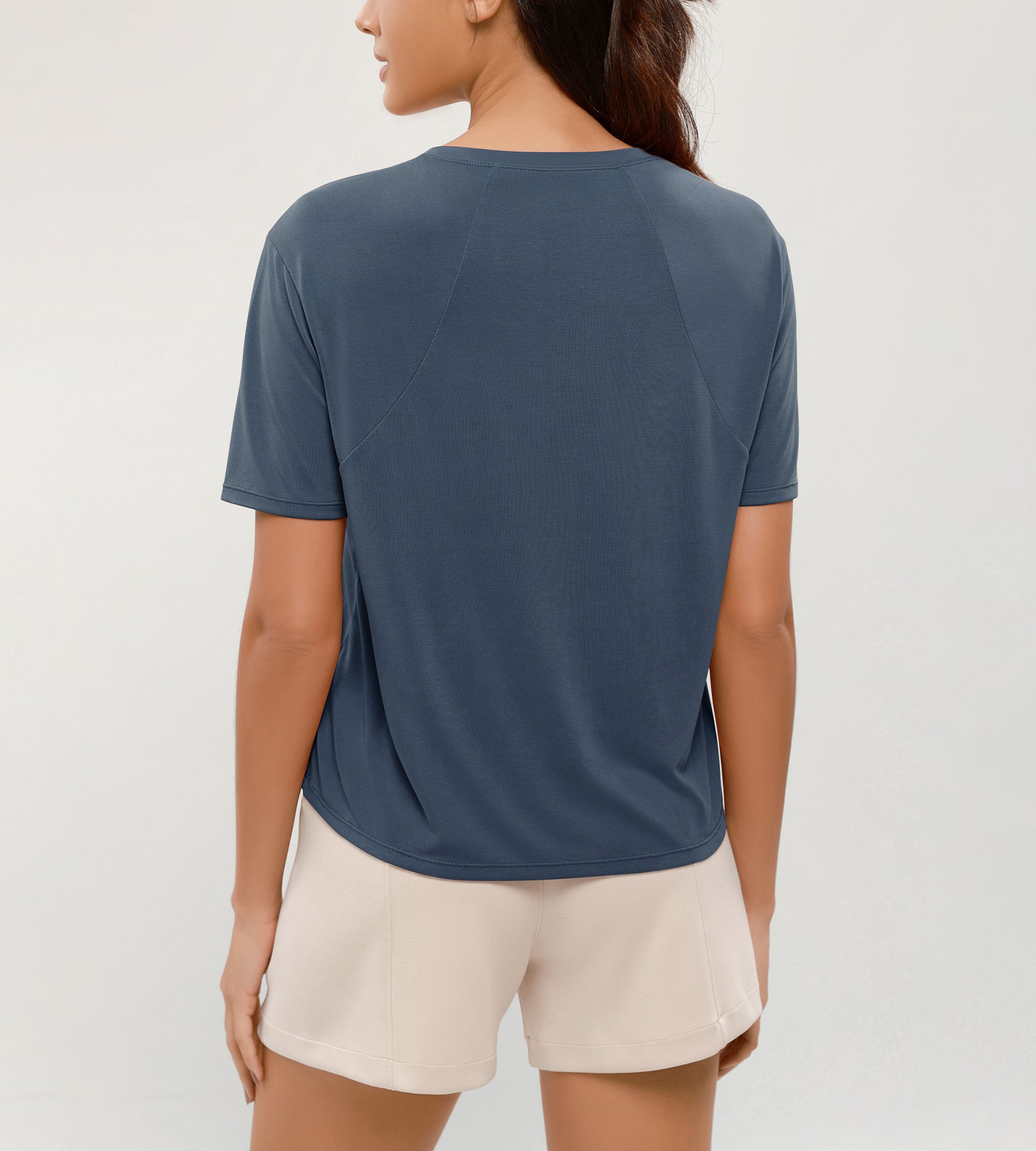 Modal Soft Crew Neck Short Sleeve Shirts - ododos