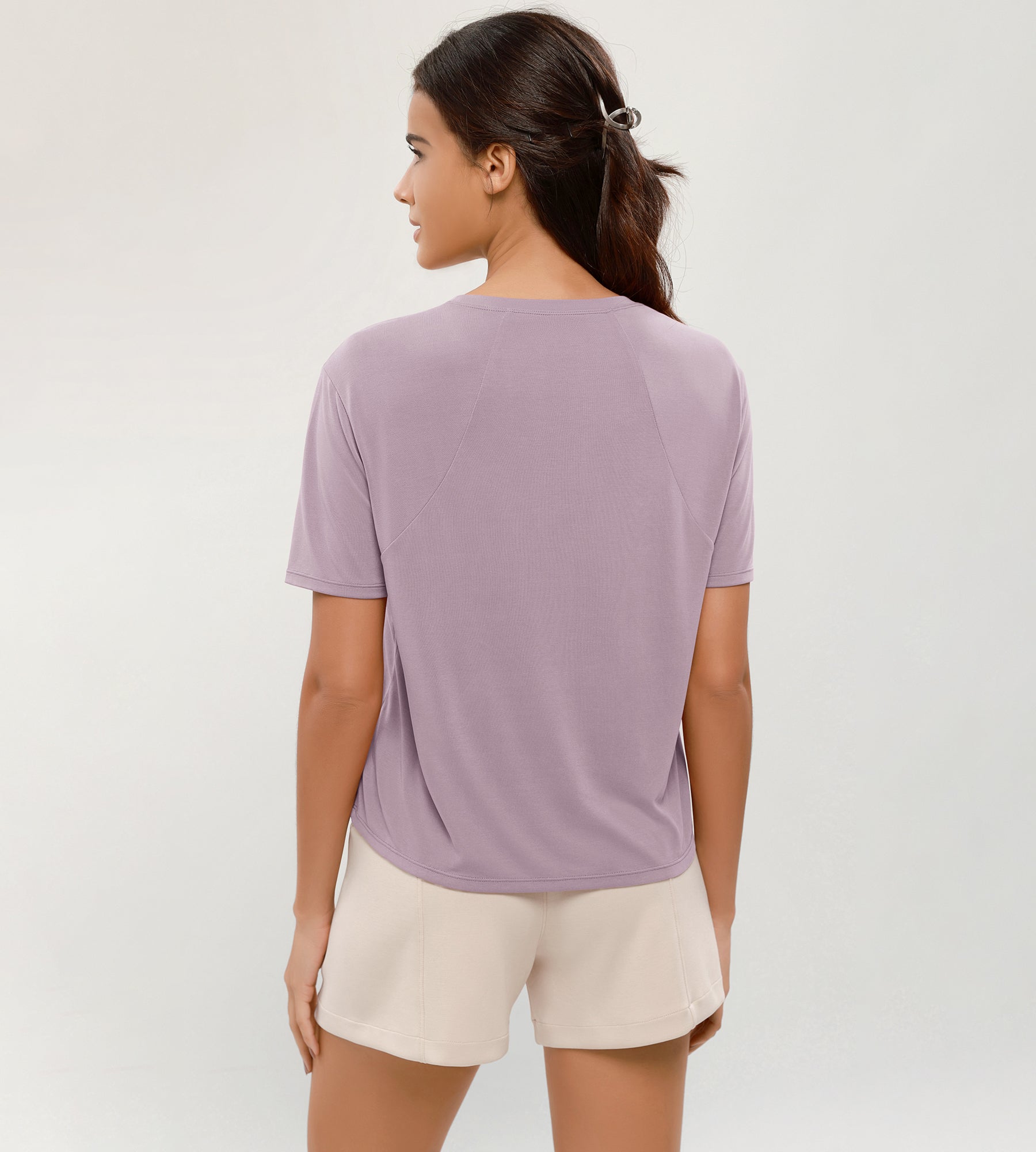 Modal Soft Crew Neck Short Sleeve Shirts - ododos