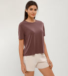 Modal Soft Crew Neck Short Sleeve Shirts - ododos