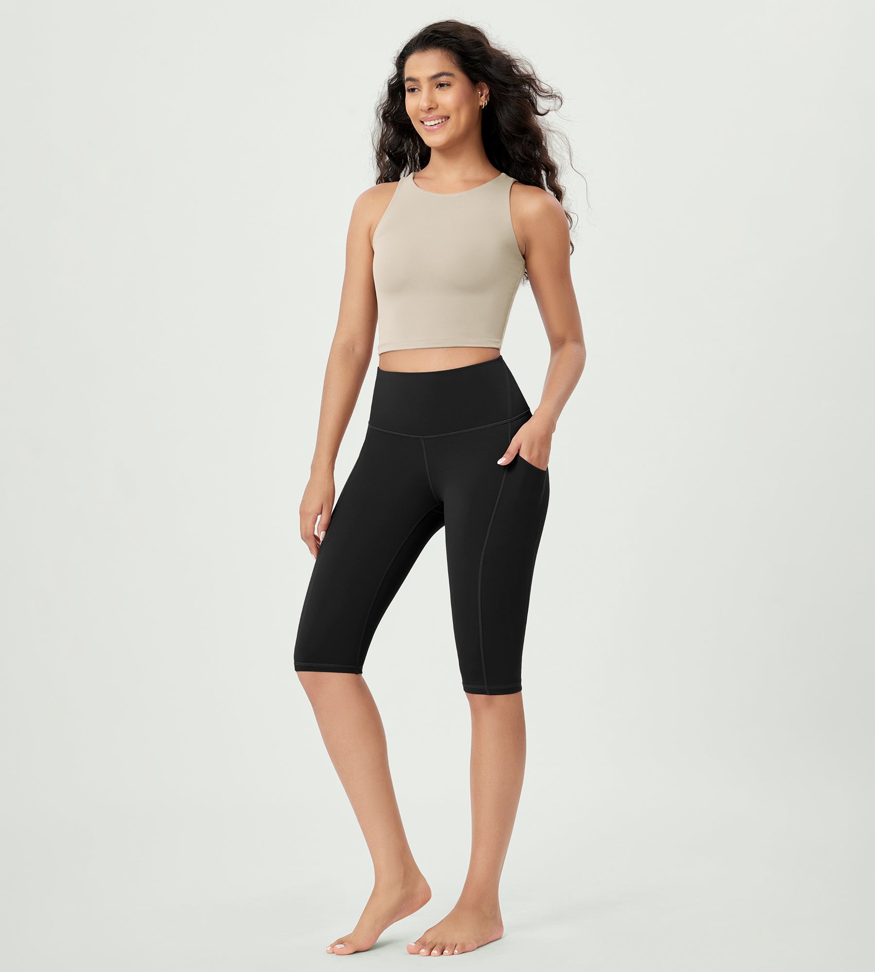 14 ODLEX High Waist Workout Yoga Capri Leggings with Pockets - ododos