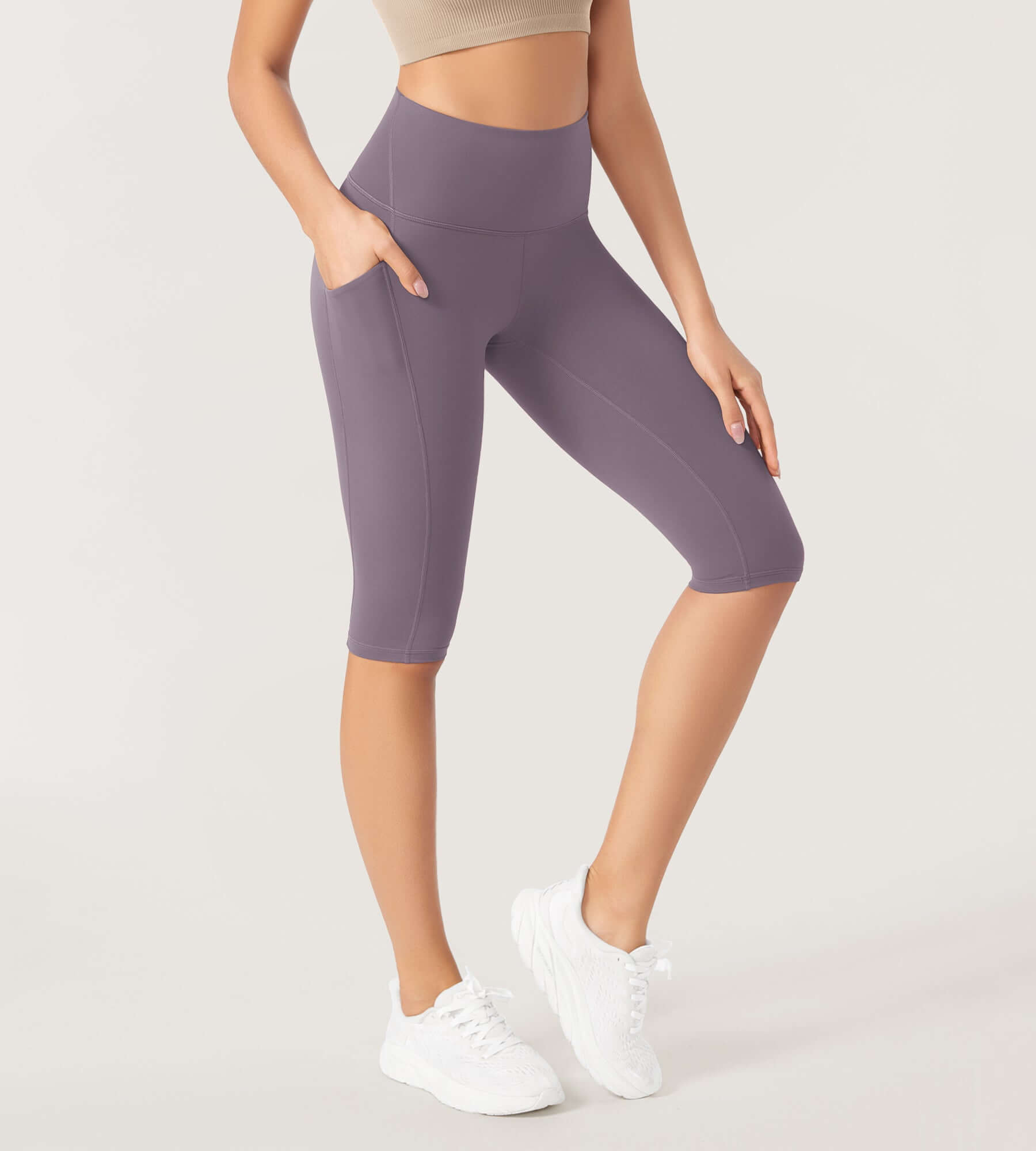 ODLEX 2-Pack 14 High Waist Workout Capris with Pockets - ododos