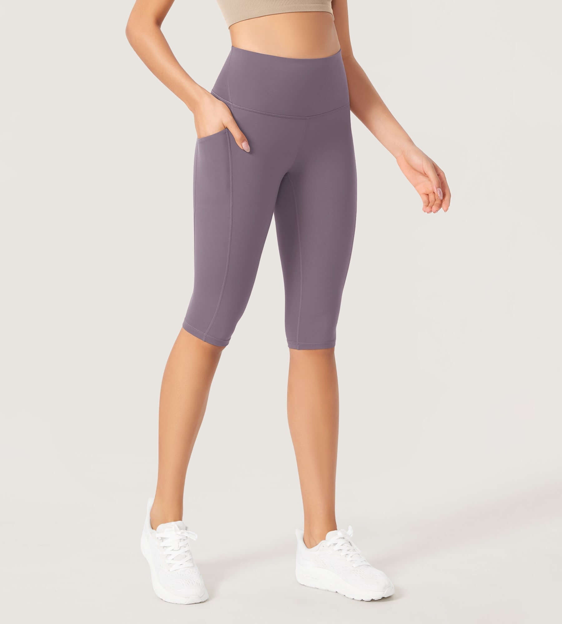 ODLEX 2-Pack 14 High Waist Workout Capris with Pockets - ododos