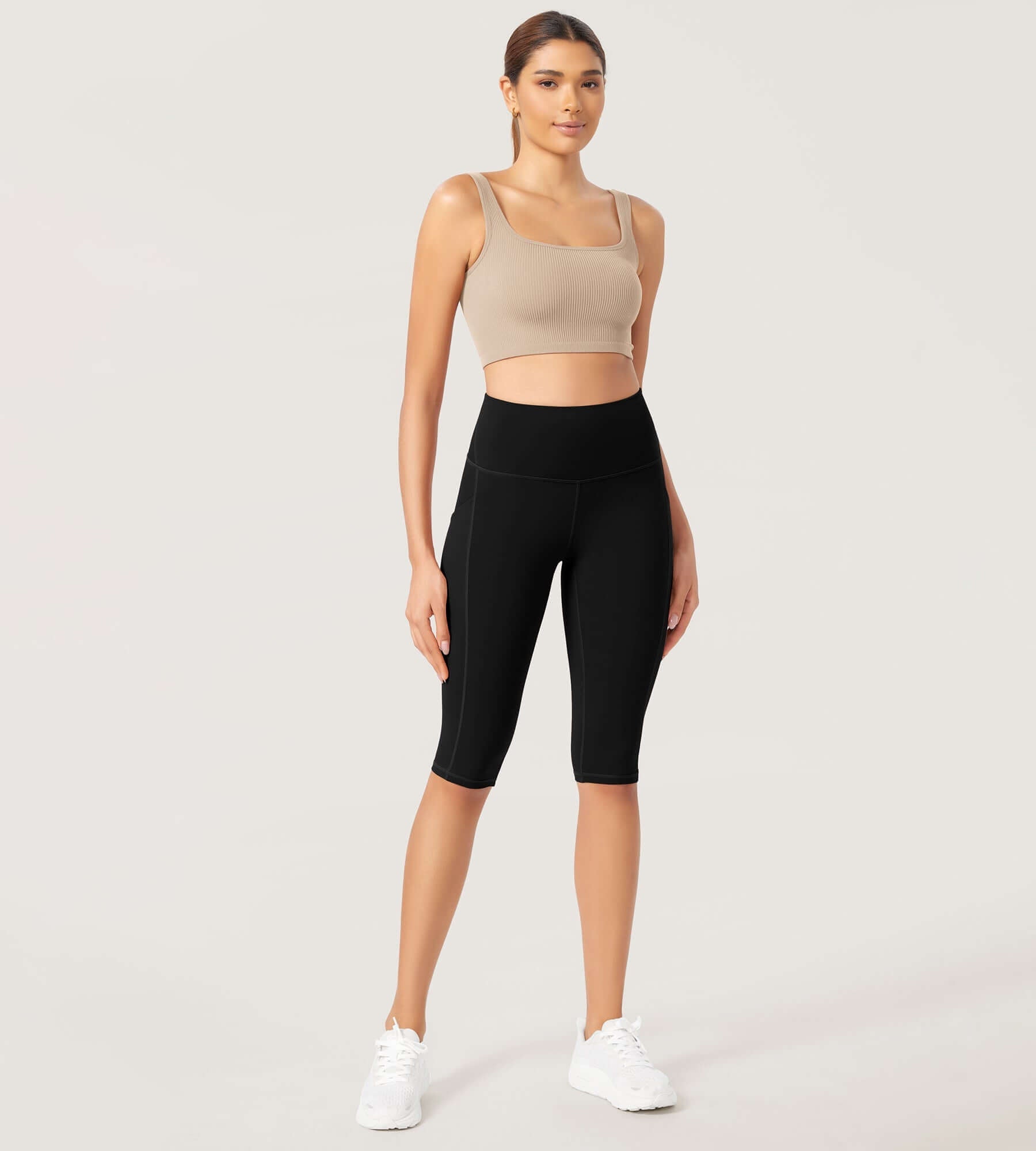 ODLEX 2-Pack 14 High Waist Workout Capris with Pockets - ododos