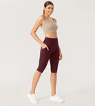 ODLEX 2-Pack 14" High Waist Workout Capris with Pockets - ododos