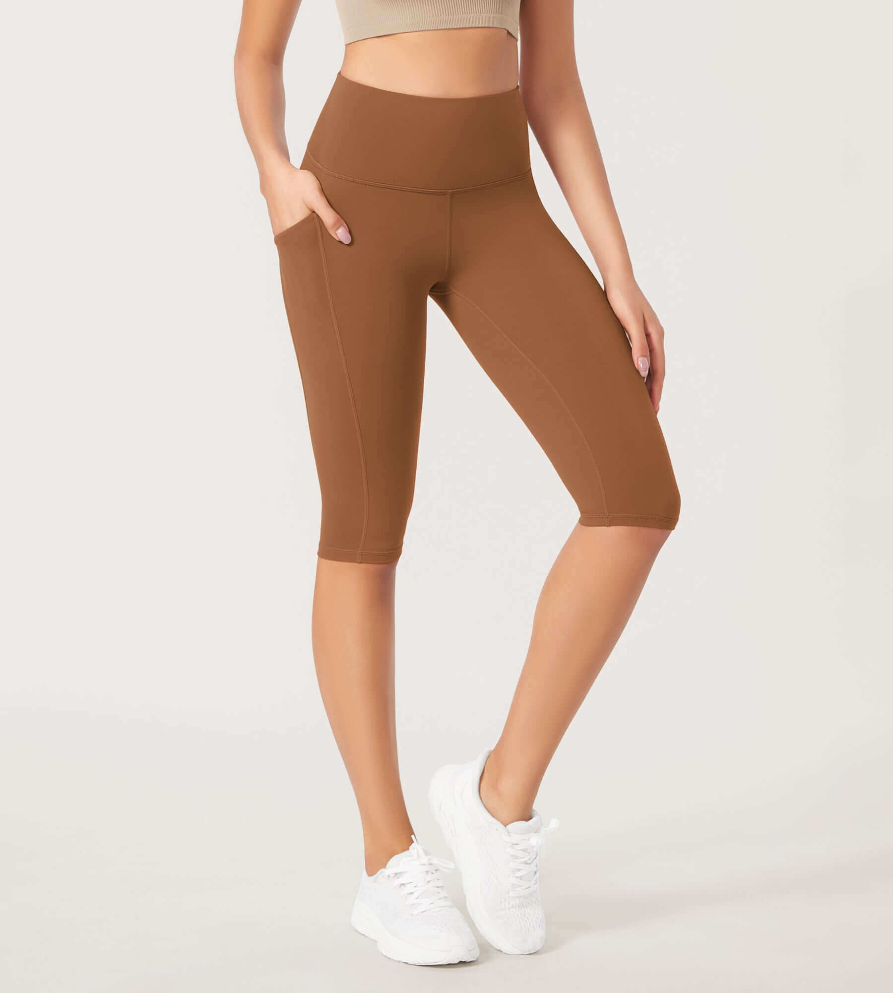 ODLEX 2-Pack 14 High Waist Workout Capris with Pockets - ododos