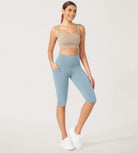 ODLEX 2-Pack 14" High Waist Workout Capris with Pockets - ododos