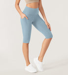 ODLEX 2-Pack 14" High Waist Workout Capris with Pockets - ododos