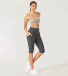 ODLEX 2-Pack 14" High Waist Workout Capris with Pockets - ododos