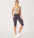 ODLEX 2-Pack 14" High Waist Workout Capris with Pockets - ododos