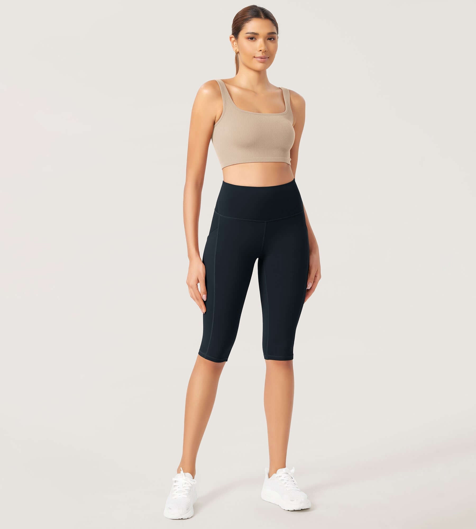 ODLEX 2-Pack 14 High Waist Workout Capris with Pockets - ododos
