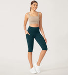 ODLEX 2-Pack 14" High Waist Workout Capris with Pockets - ododos