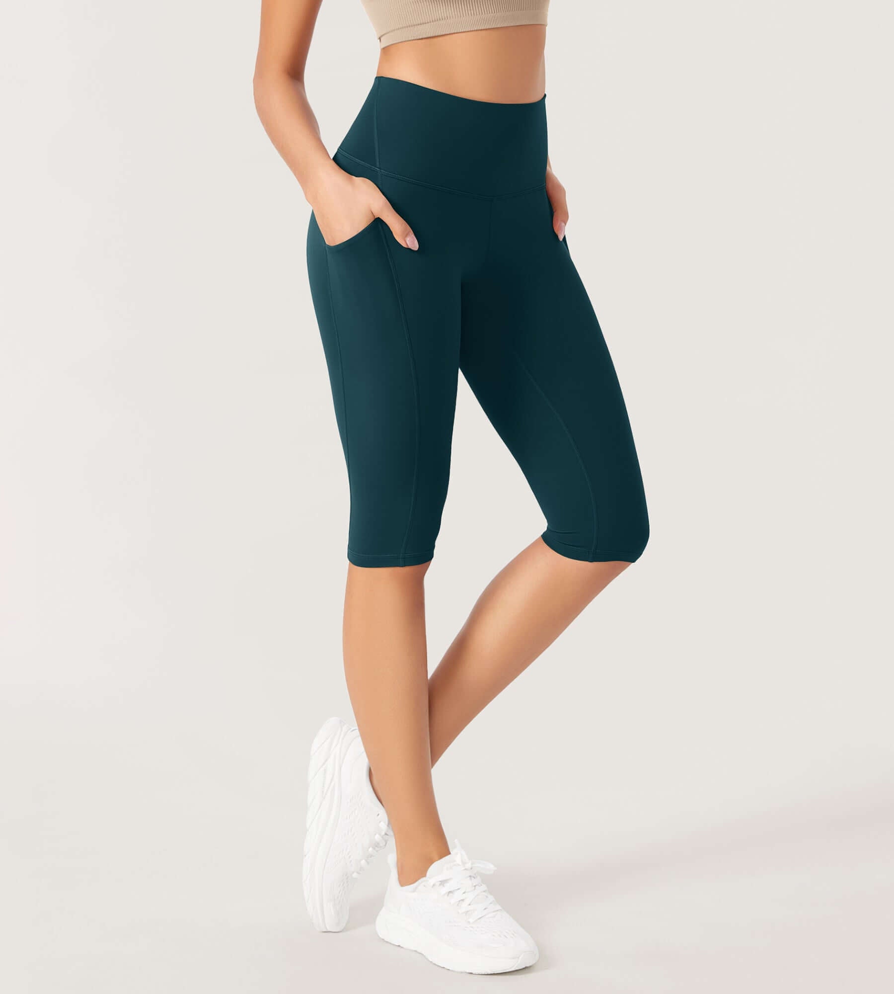 ODLEX 2-Pack 14 High Waist Workout Capris with Pockets - ododos