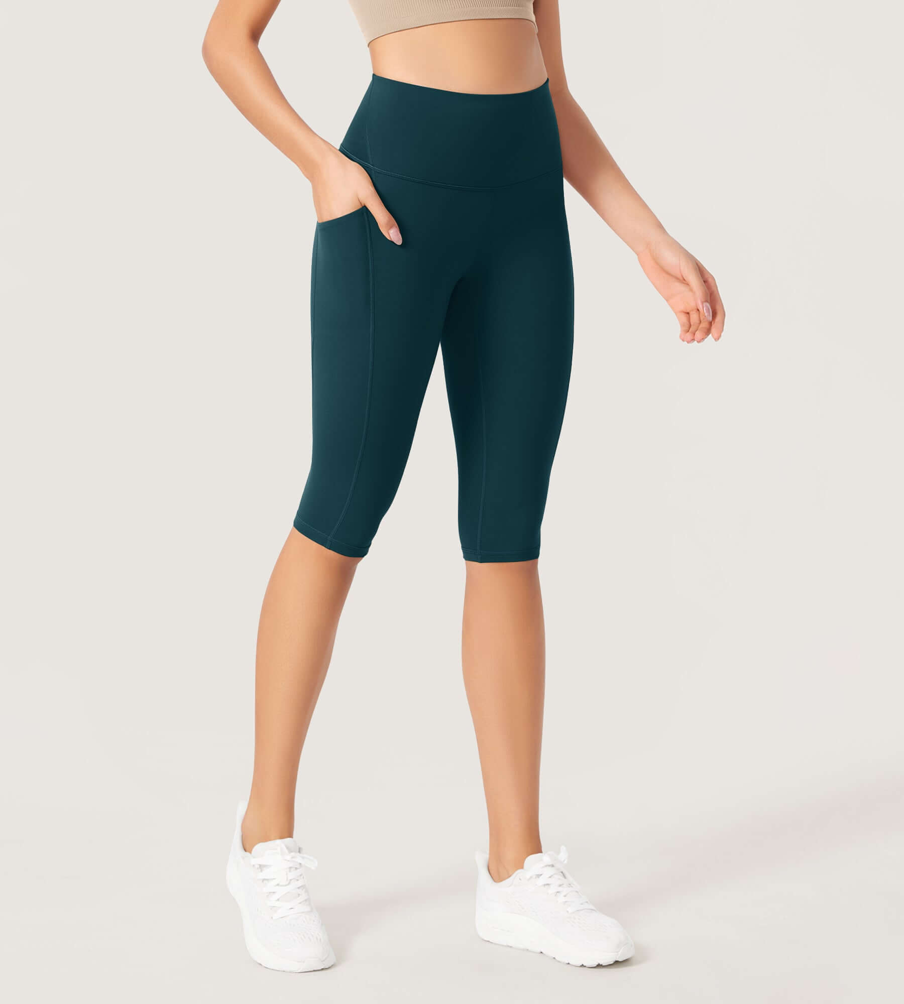 ODLEX 2-Pack 14 High Waist Workout Capris with Pockets - ododos