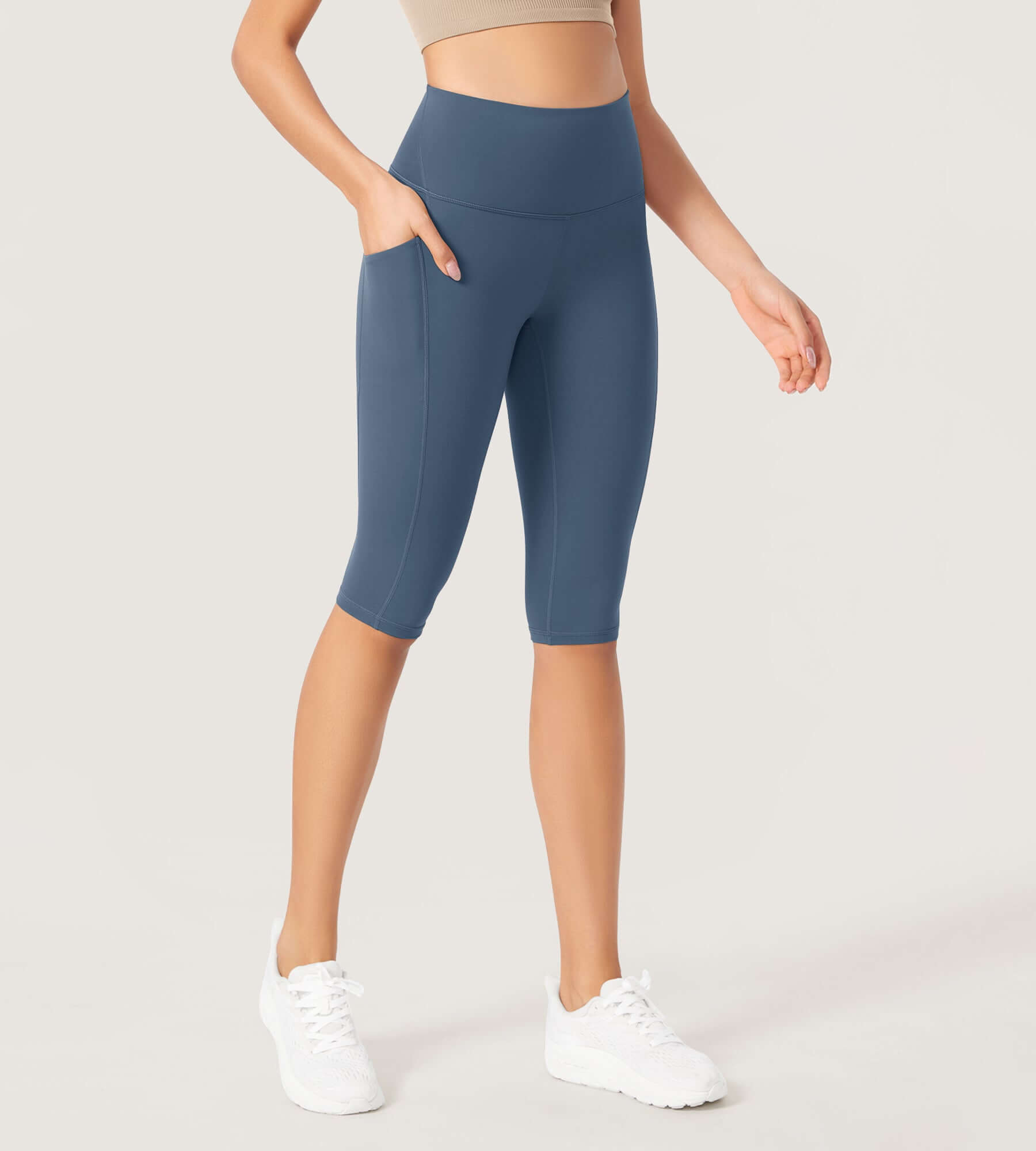 ODLEX 2-Pack 14 High Waist Workout Capris with Pockets - ododos