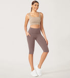 ODLEX 2-Pack 14" High Waist Workout Capris with Pockets - ododos