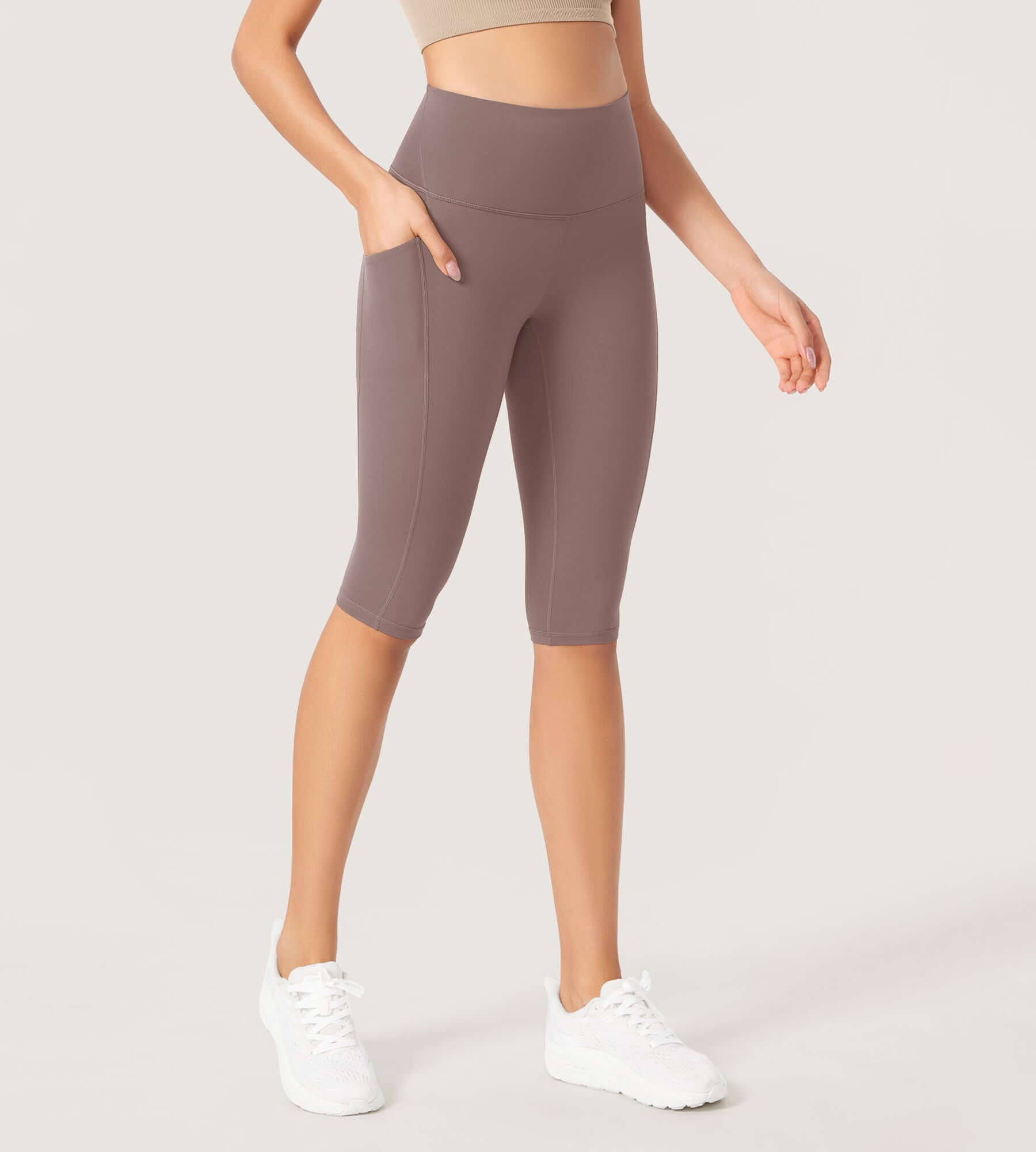 ODLEX 2-Pack 14 High Waist Workout Capris with Pockets - ododos