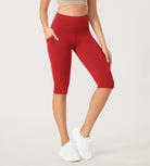 ODLEX 2-Pack 14" High Waist Workout Capris with Pockets - ododos