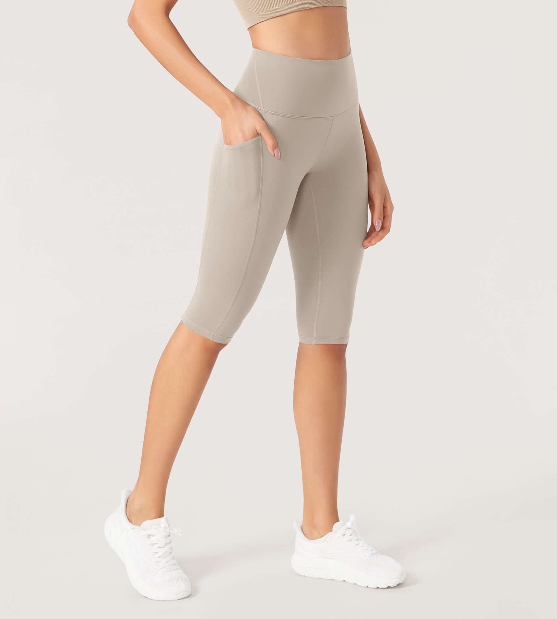ODLEX 2-Pack 14 High Waist Workout Capris with Pockets - ododos